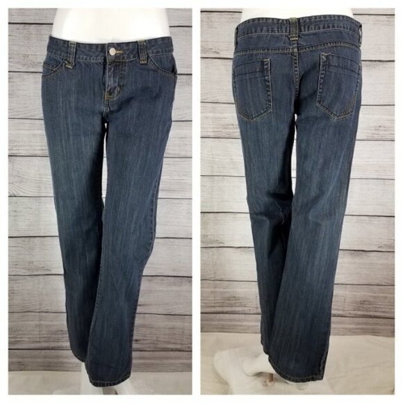 Tex by Max Azria Jeans Size 29 Straight Leg Mid rise Dark wash Denim Jean Pant - Picture 1 of 8